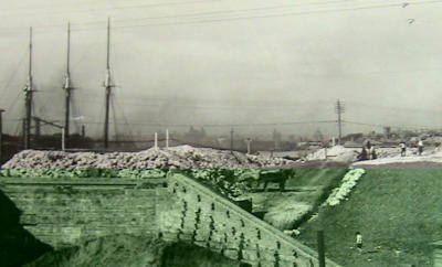 Lifting the Road on Glebe Island to the New Bridge circa 1900 Lifting the Road on Glebe Island to the New Bridge circa 1900